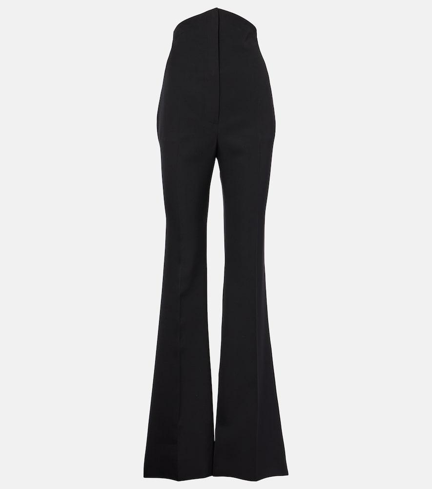 mcqueen high-rise wool flared pants