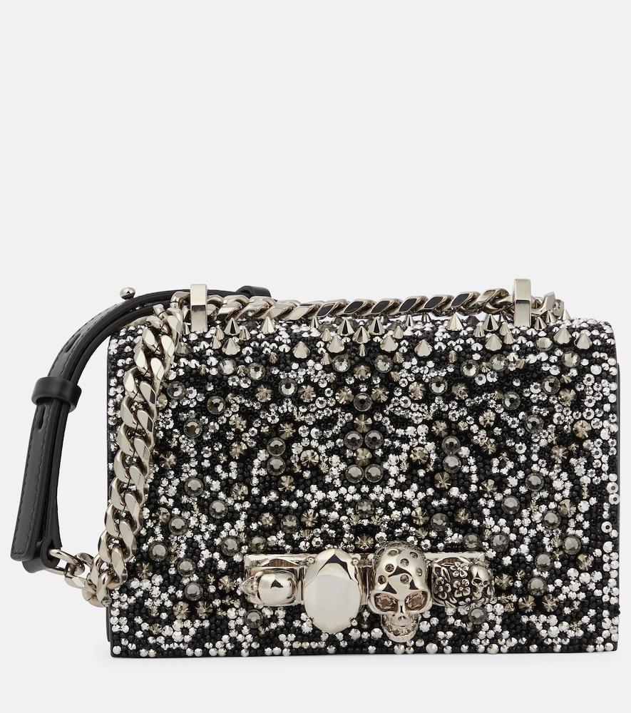 mcqueen jewelled satchel embellished shoulder bag