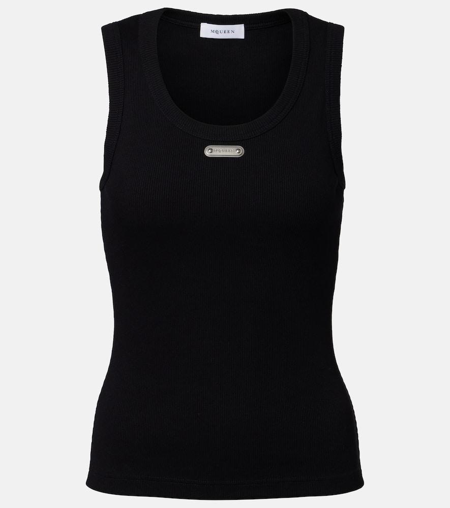 mcqueen logo ribbed-knit tank top