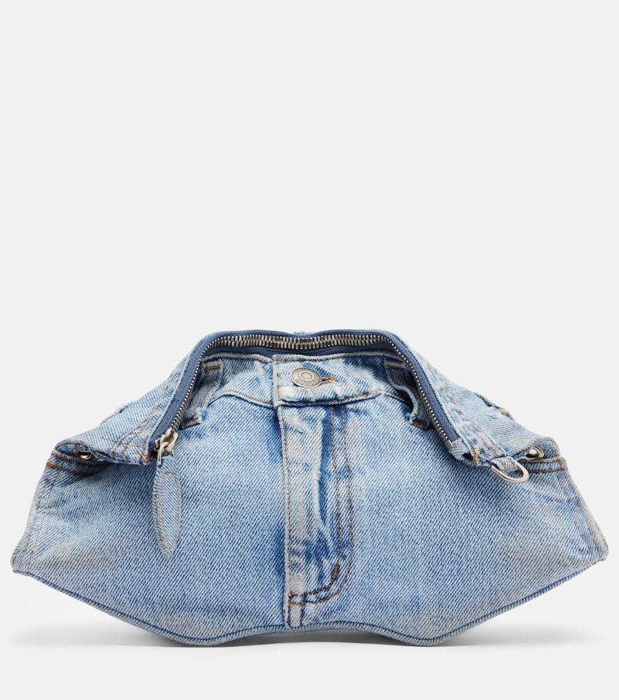 mcqueen manta small denim shoulder bag