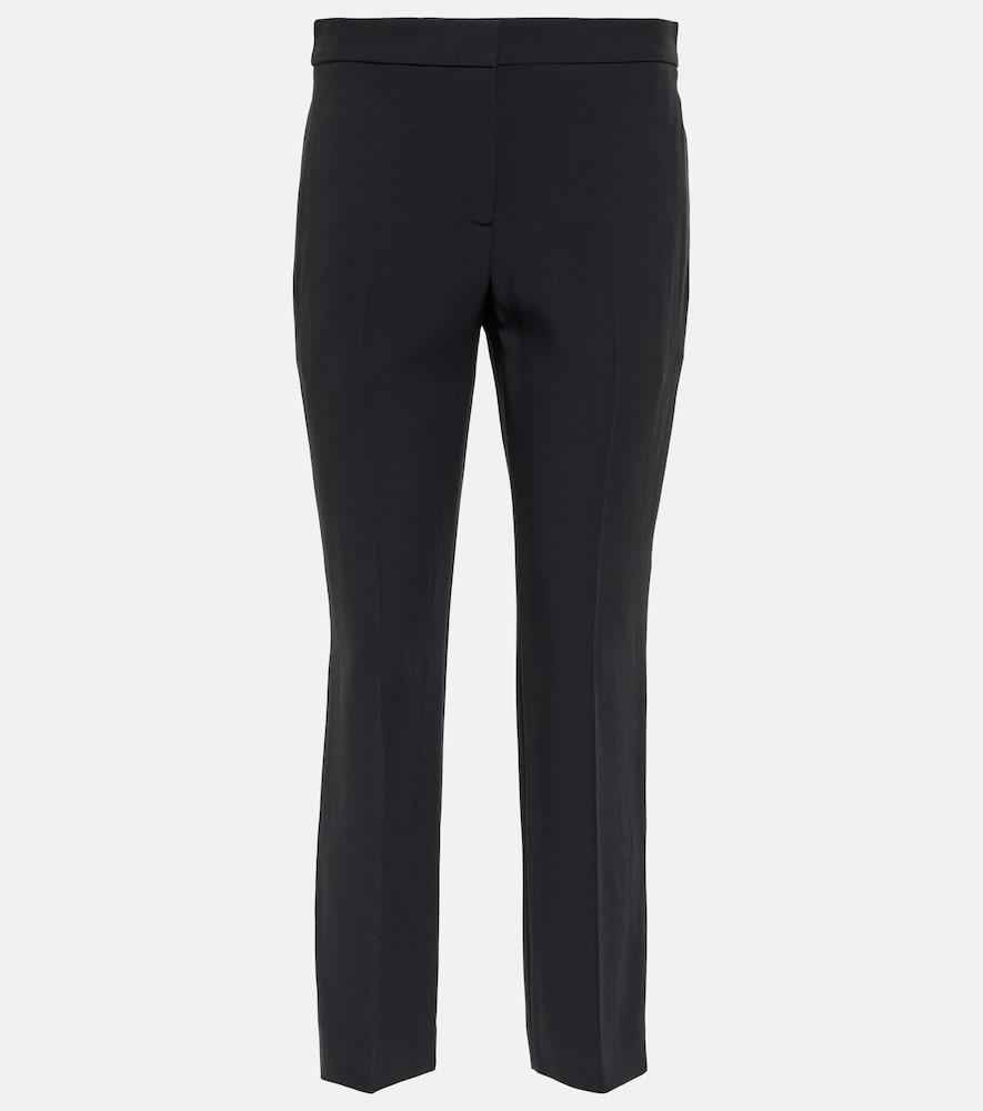 mcqueen mid-rise slim crêpe pants