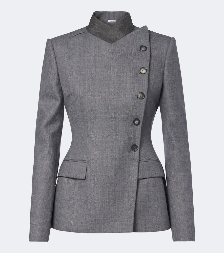 mcqueen peplum wool blazer