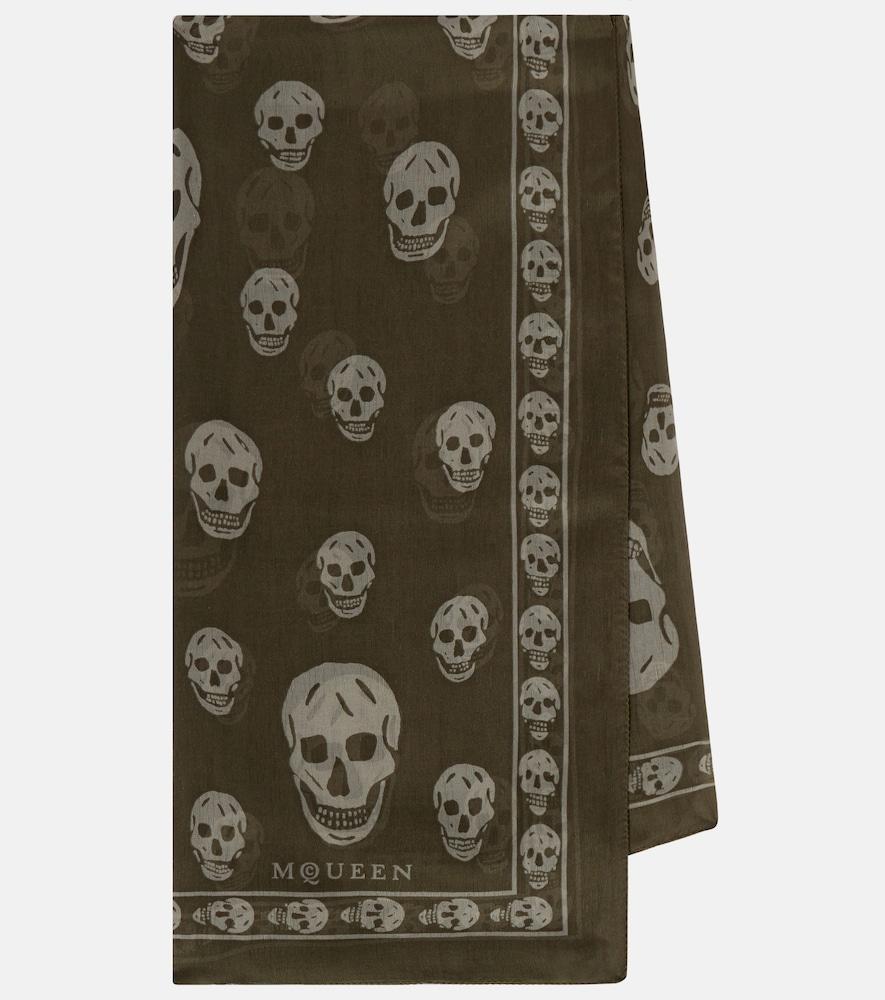 mcqueen printed silk scarf