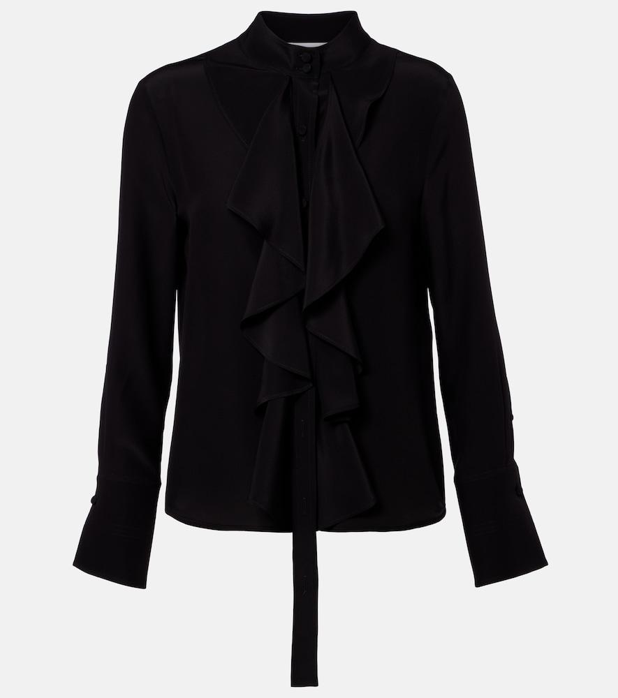 mcqueen ruffled silk blouse