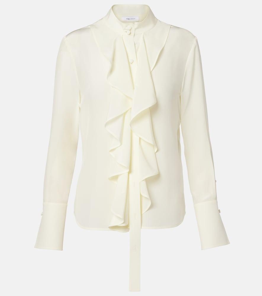 mcqueen ruffled silk blouse