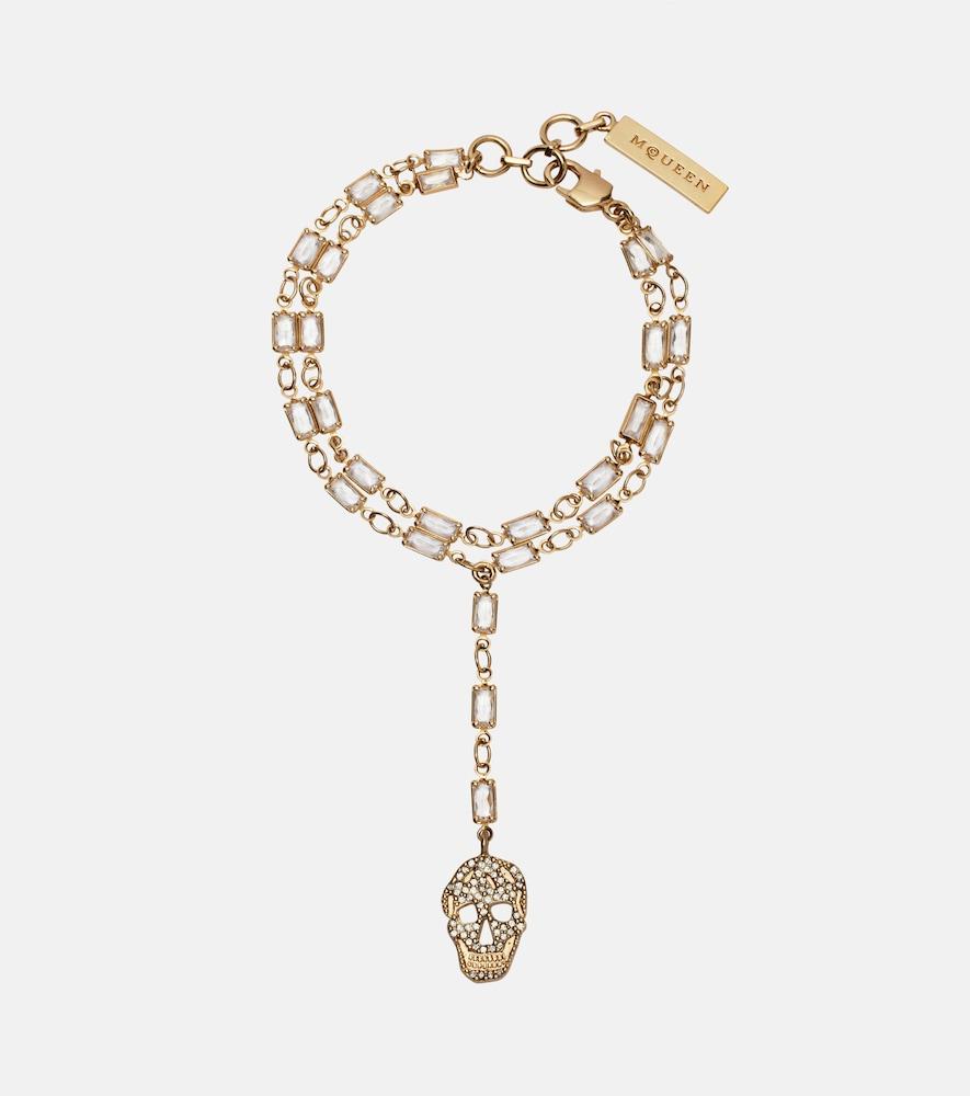 mcqueen skull crystal-embellished bracelet