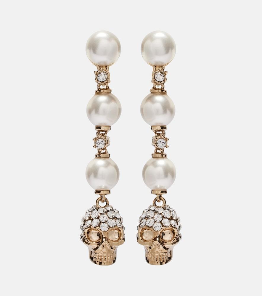 mcqueen skull crystal-embellished drop earrings