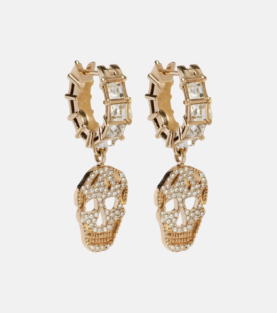 mcqueen skull crystal-embellished drop earrings