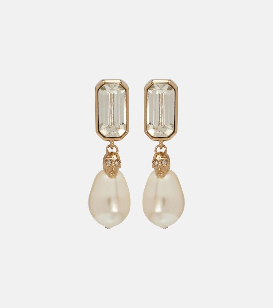 mcqueen skull embellished drop earrings