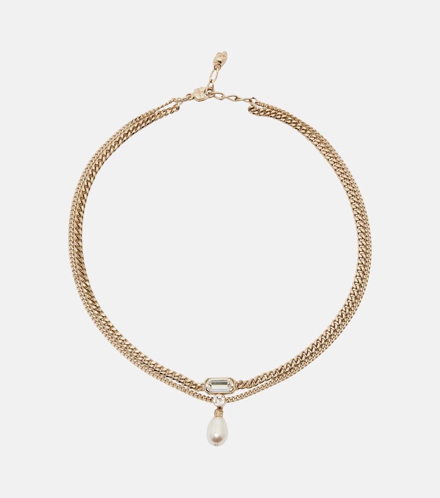 mcqueen skull embellished necklace