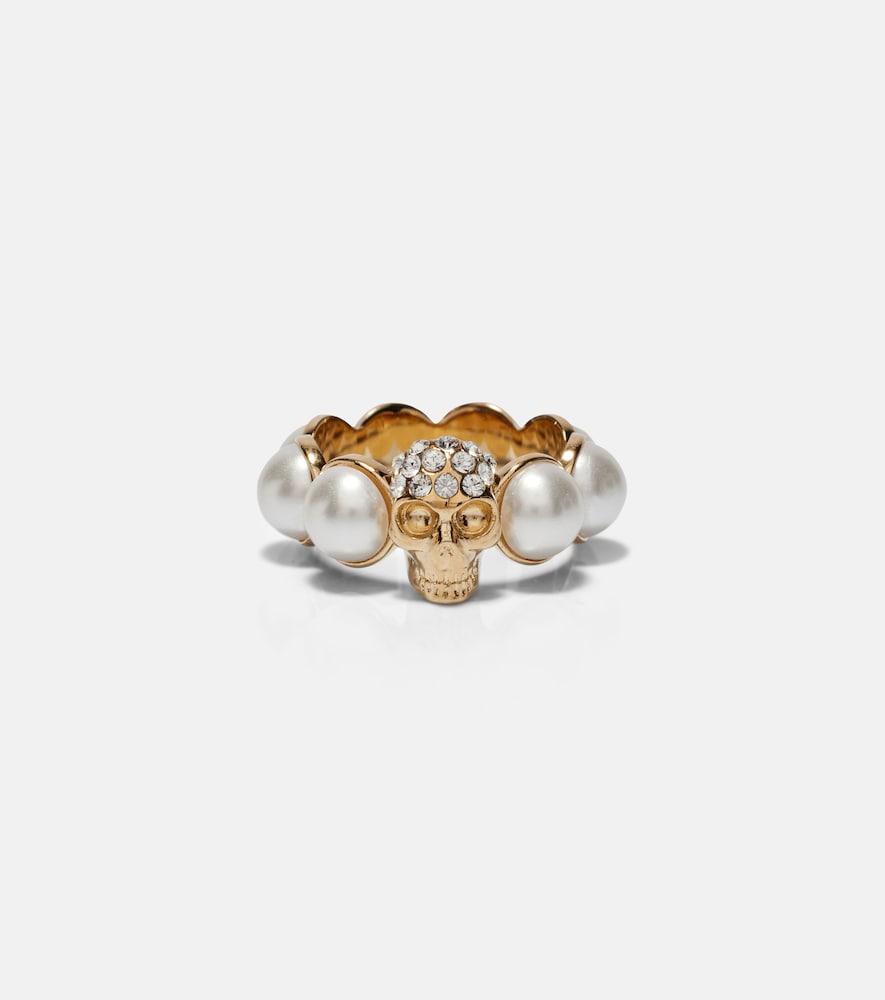 mcqueen skull embellished ring