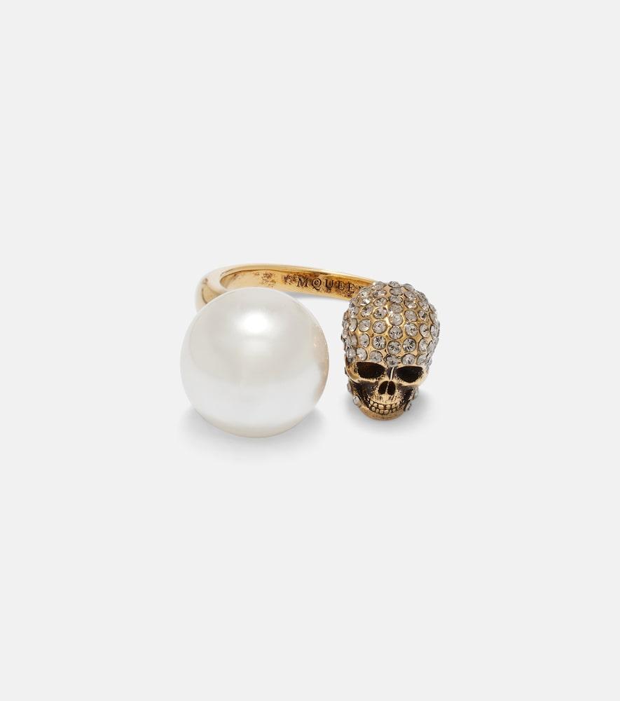 mcqueen skull embellished ring
