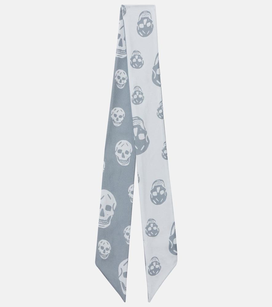 mcqueen skull silk twill scarf