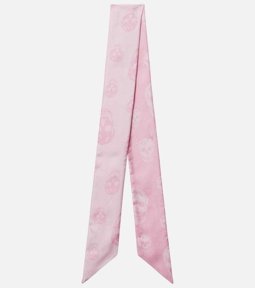 mcqueen skull silk twill scarf