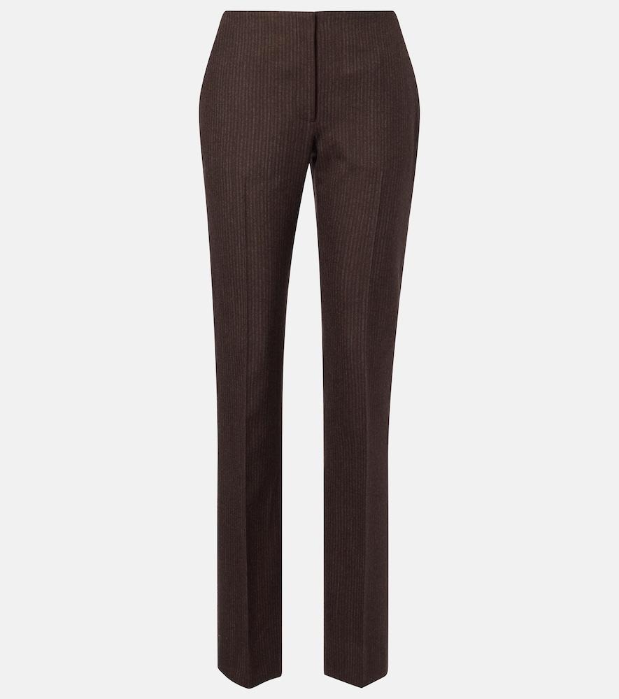 mcqueen striped wool straight pants