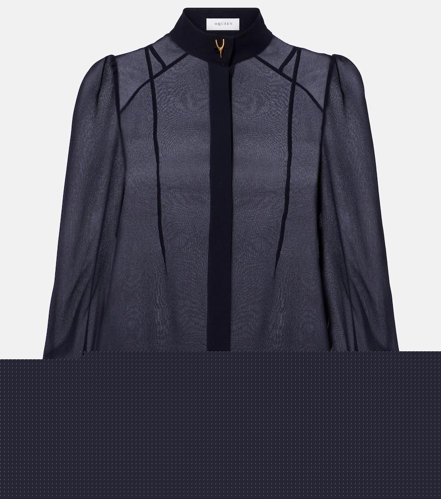 mcqueen wishbone silk crêpe de chine shirt