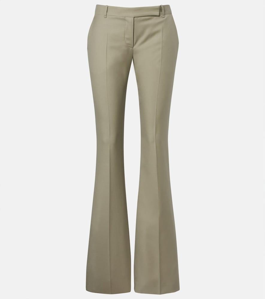 mcqueen wool flared pants