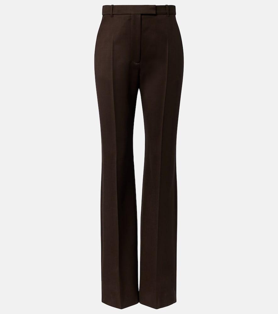 mcqueen wool straight pants