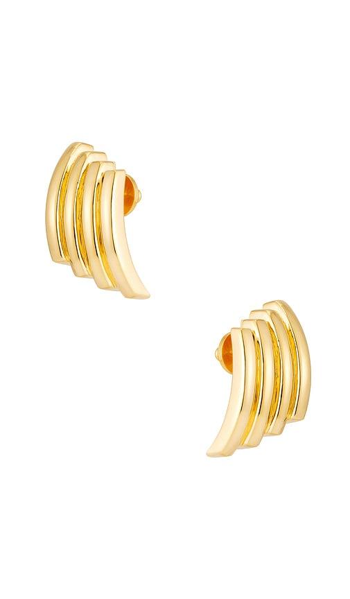 mega line dance earrings in metallic gold.