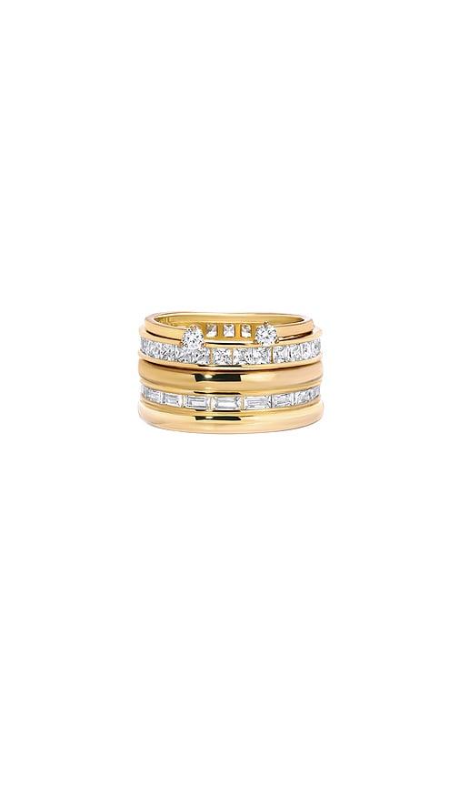 mega the eternity stack in metallic gold. - size 5 (also in 6)
