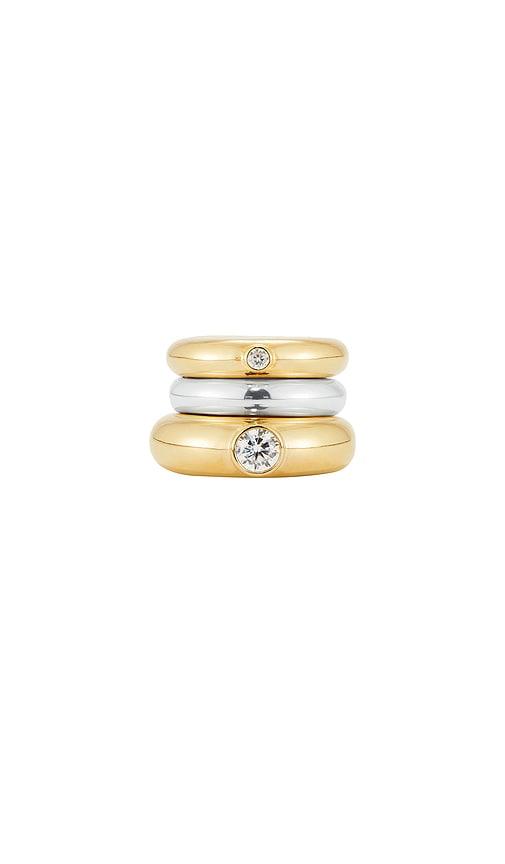 mega zirconia stacking donut ring in metallic gold. - size 5 (also in 6, 7, 8)