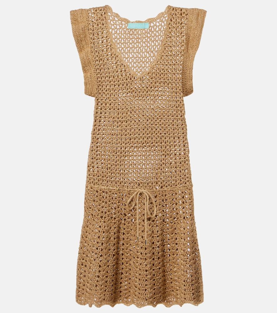 melissa odabash annalise crochet lamé minidress