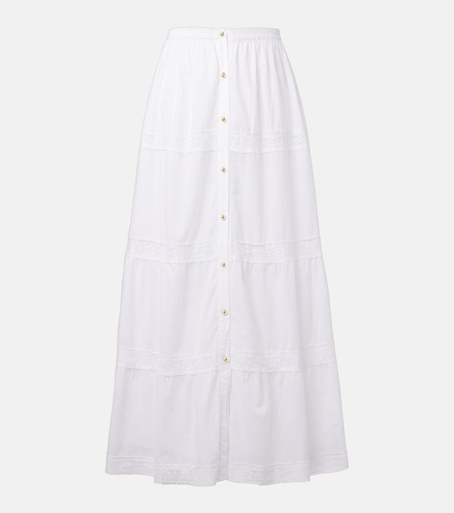 melissa odabash cate lace-trimmed cotton maxi skirt