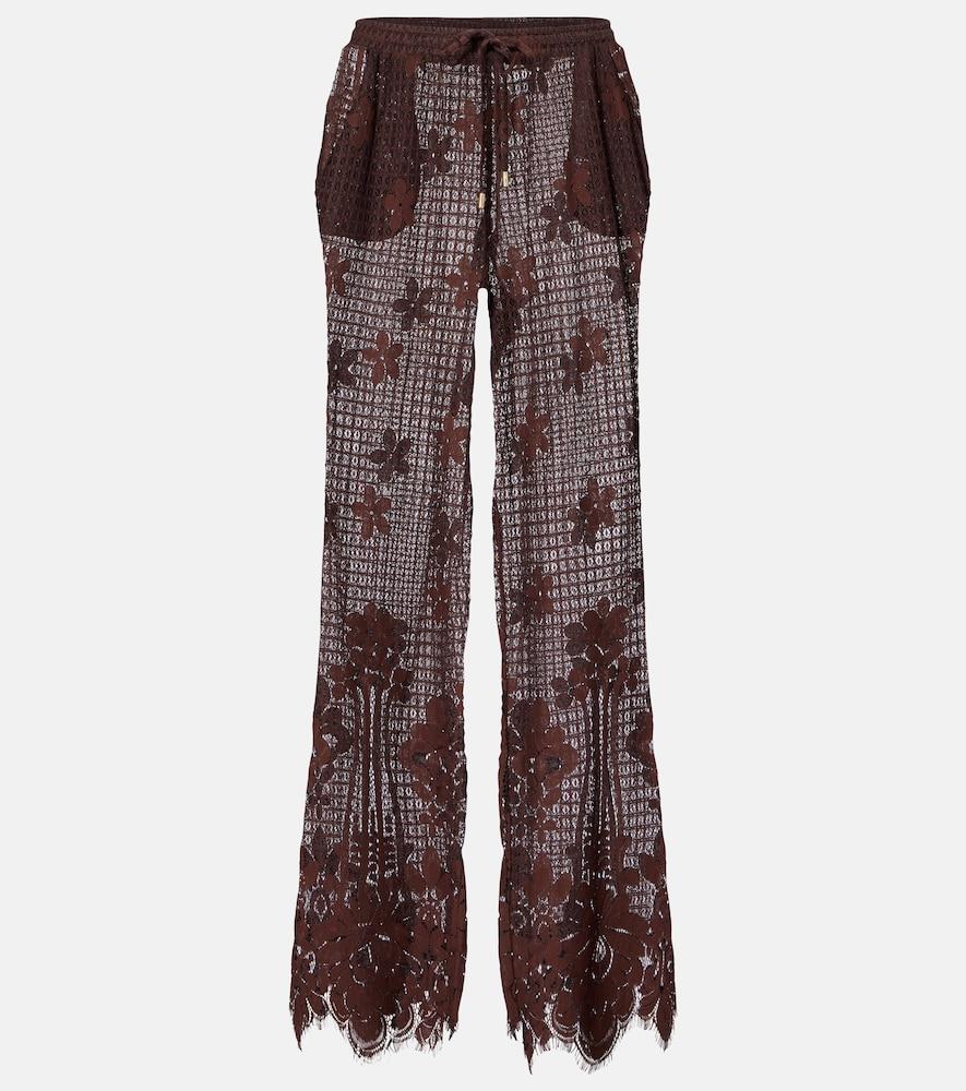 melissa odabash etta cotton-blend lace wide-leg pants