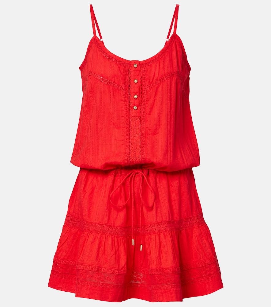 melissa odabash kelly crochet-trimmed cotton minidress