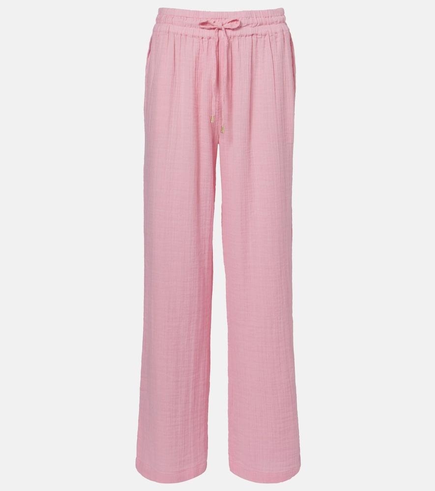 melissa odabash krissy cotton wide-leg pants