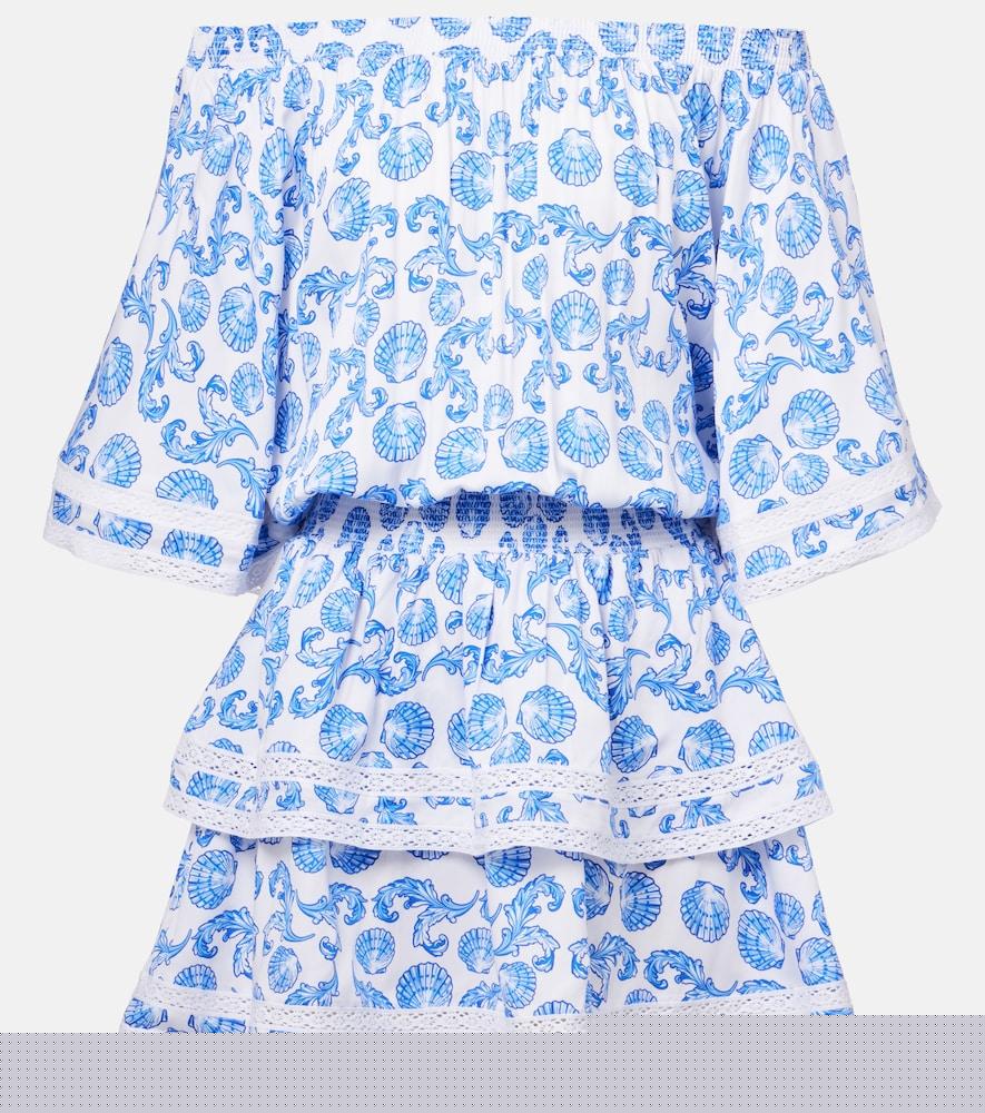 melissa odabash micha printed tiered minidress