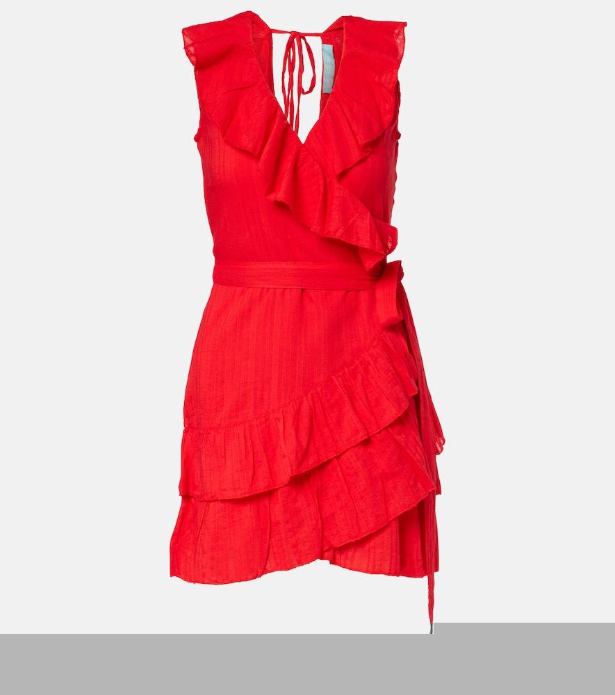 melissa odabash molly ruffled cotton wrap dress