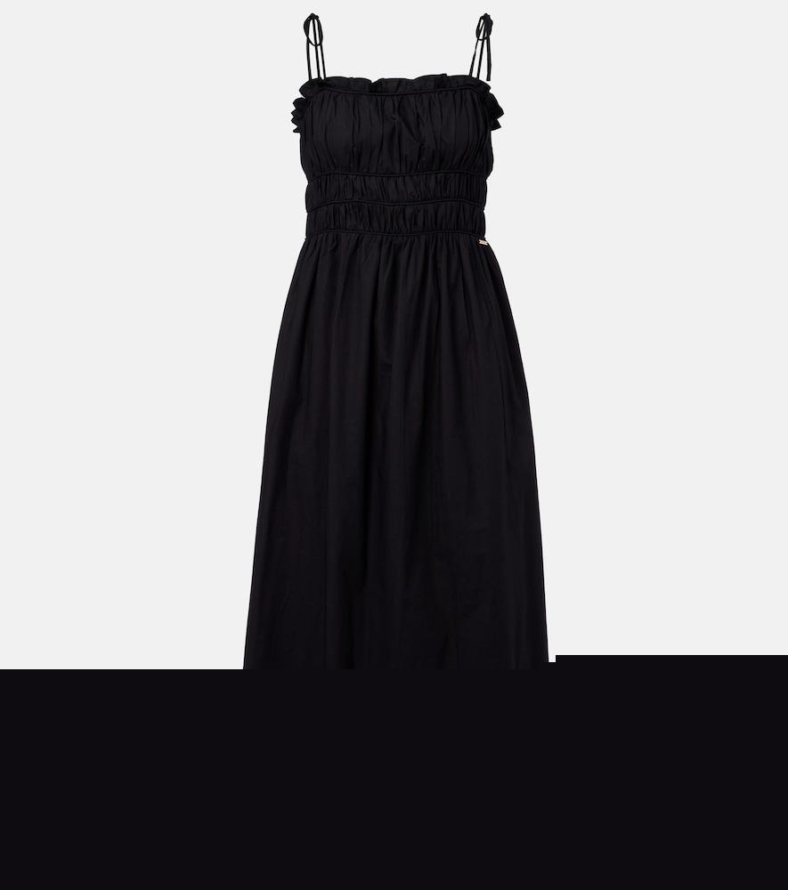 melissa odabash ophelia smocked cotton midi dress