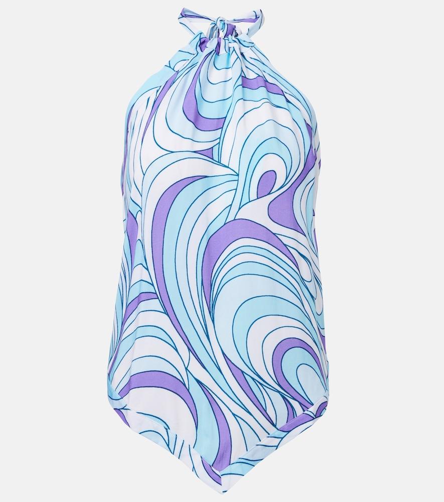 melissa odabash raya printed halterneck top