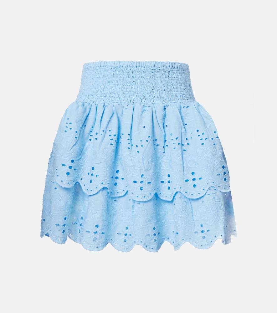 melissa odabash riri broderie anglaise cotton miniskirt