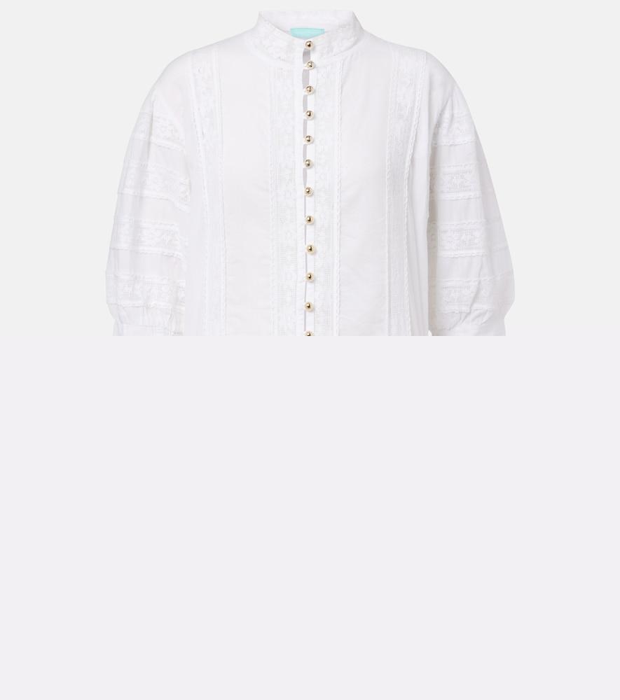 melissa odabash rita lace-trimmed cotton minidress