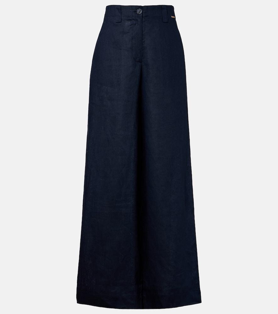 melissa odabash serena linen wide-leg pants