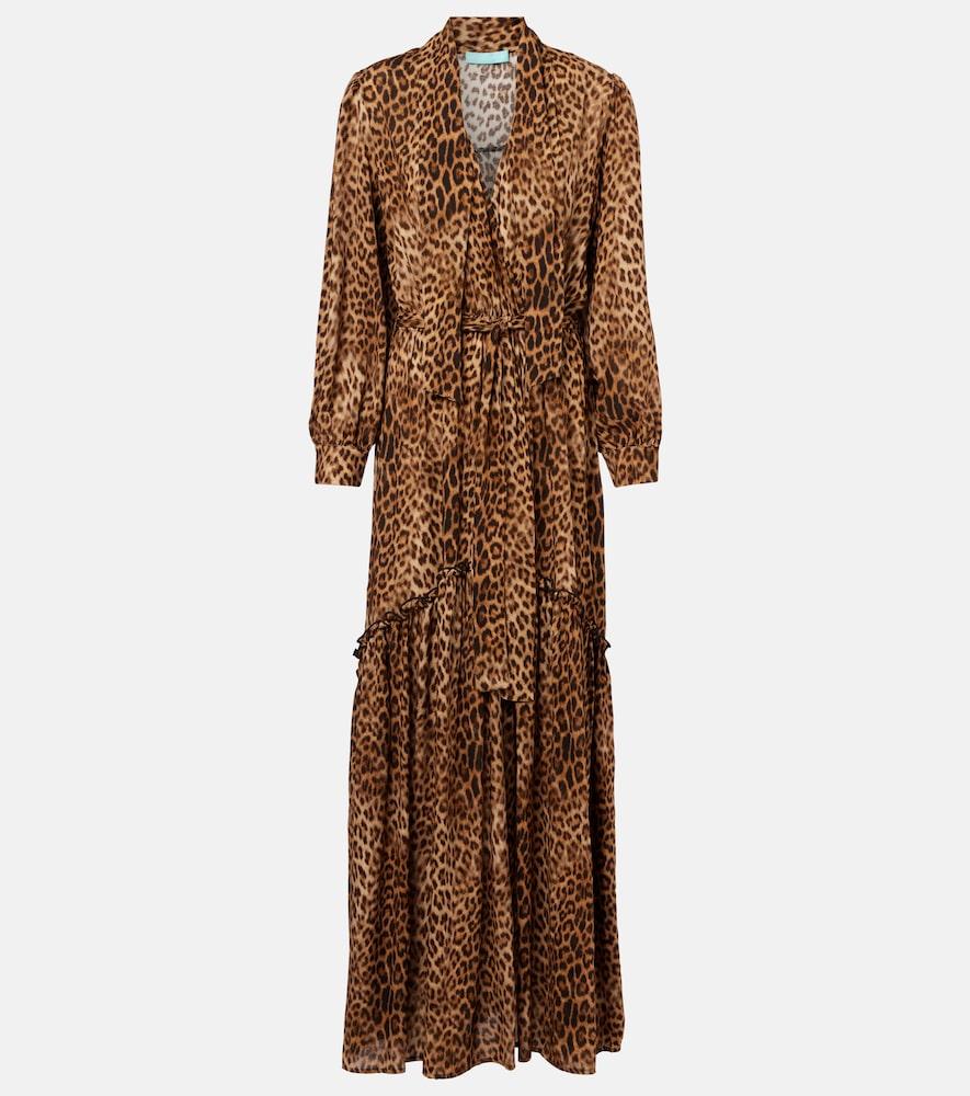 melissa odabash skylar leopard-print maxi dress