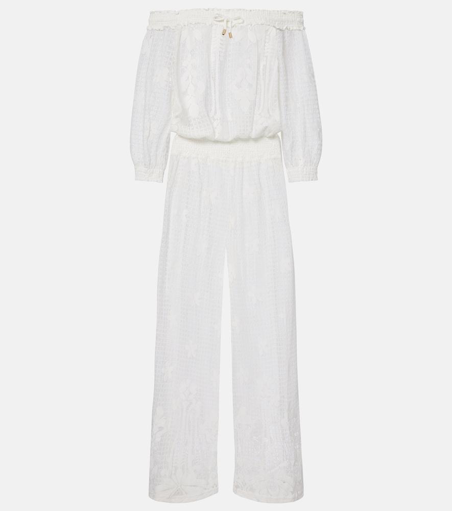 melissa odabash tully crochet cotton-blend jumpsuit