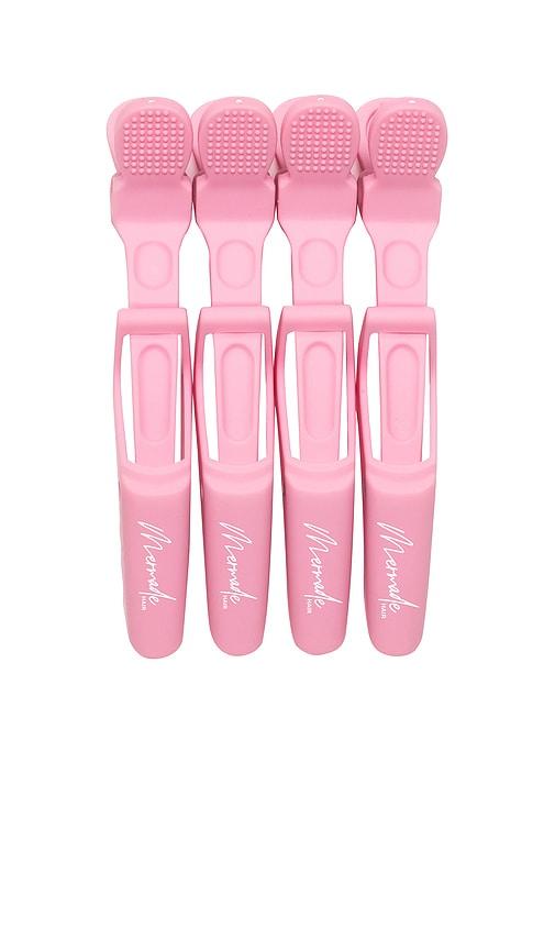 mermade hair grip clips in pink.