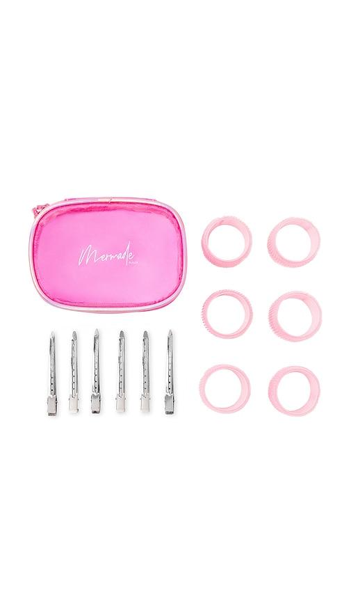mermade hair velcro roller kit in pink.