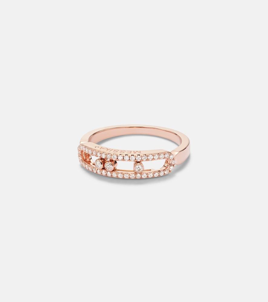 messika baby move 18kt rose gold ring with diamonds