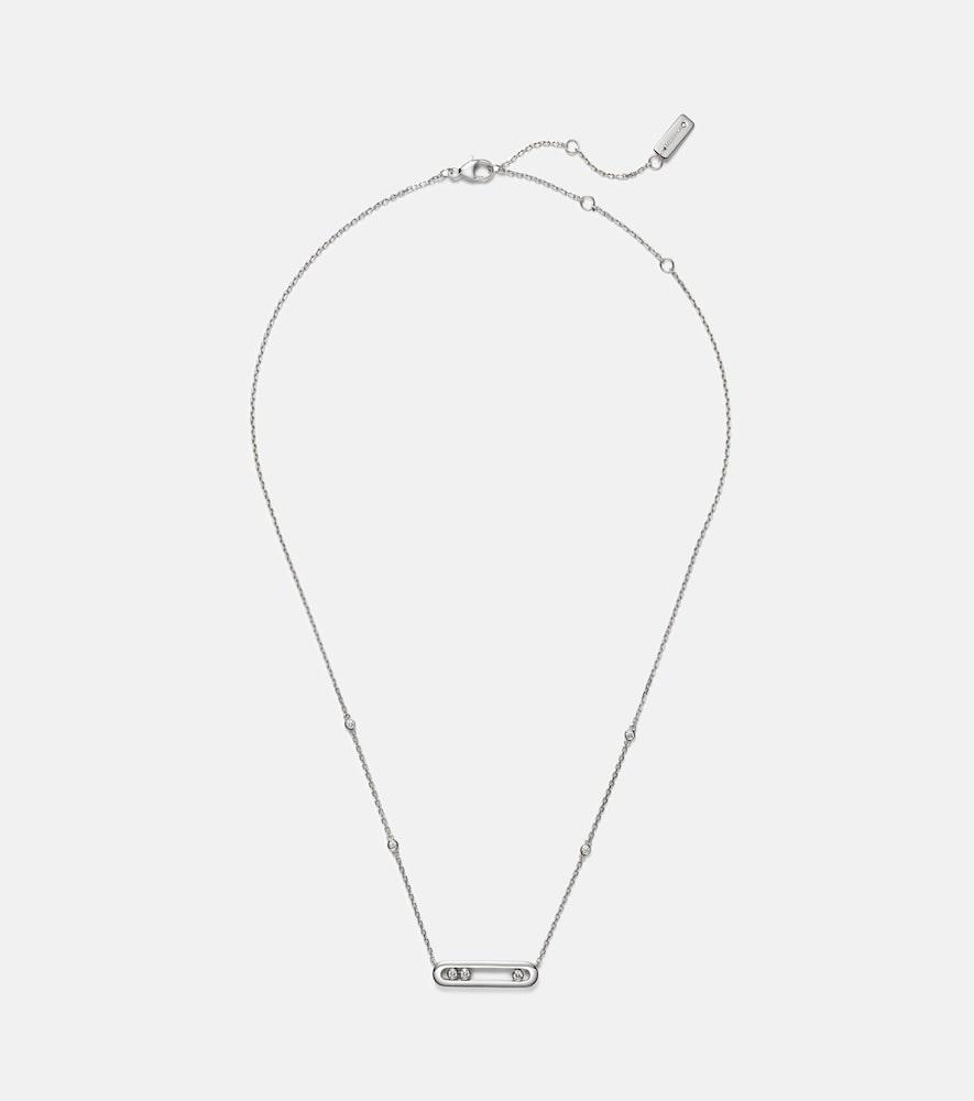 messika baby move 18kt white gold necklace with diamonds