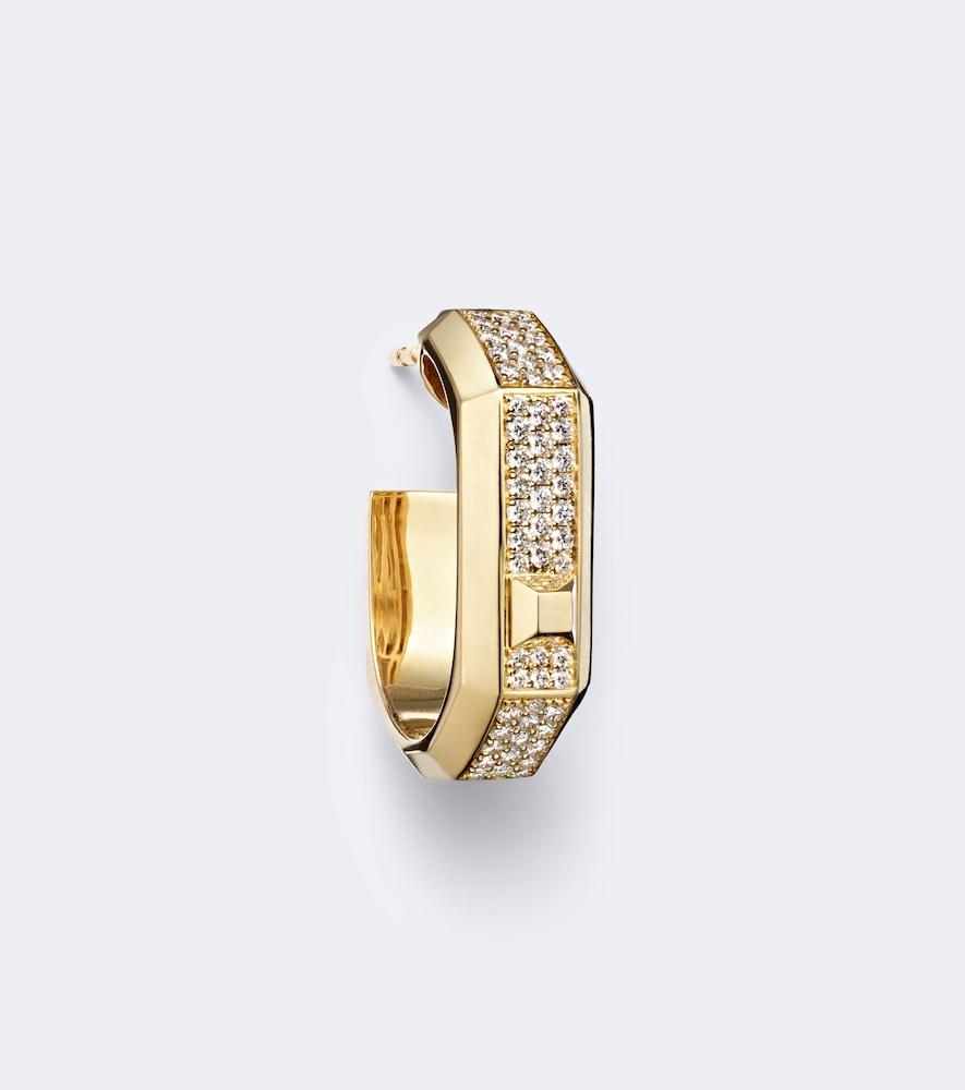 messika moderniste 18kt gold single hoop earring with diamonds