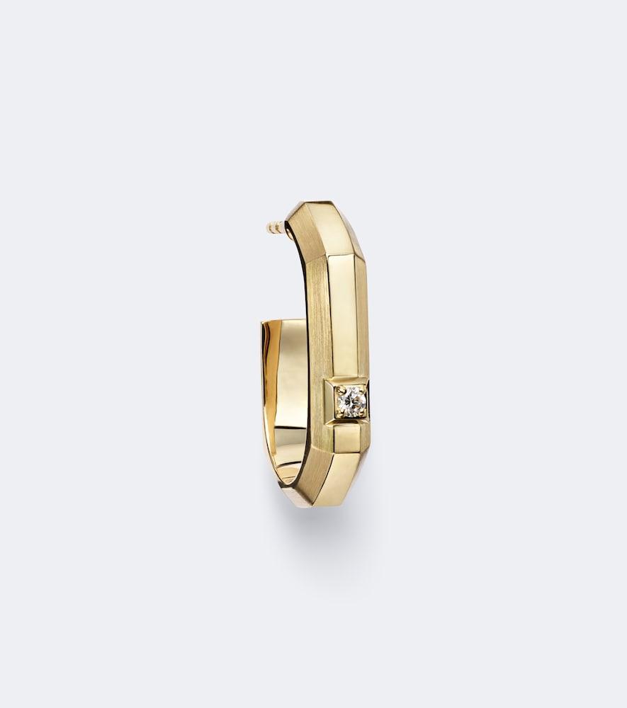 messika moderniste small 18kt gold single hoop earring with diamond