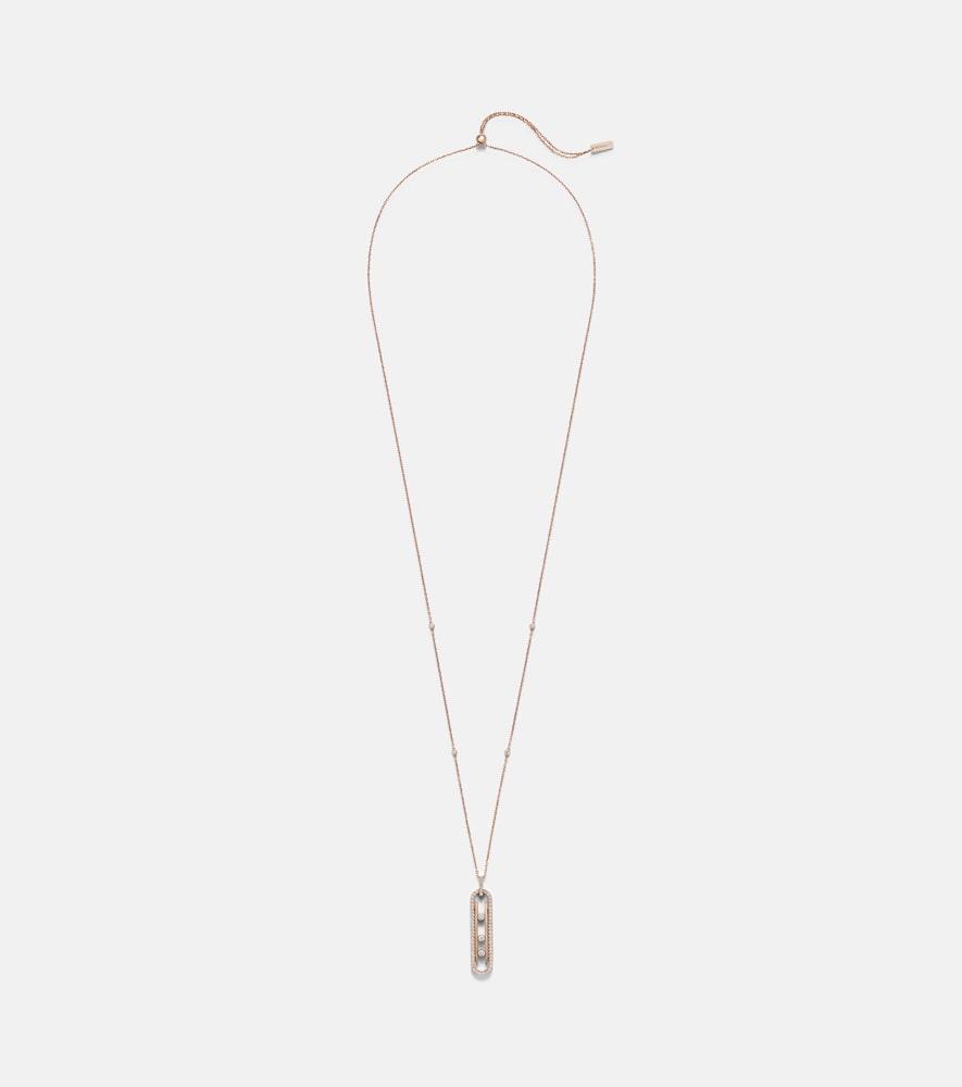 messika move 10th 18kt rose gold pendant necklace with diamonds