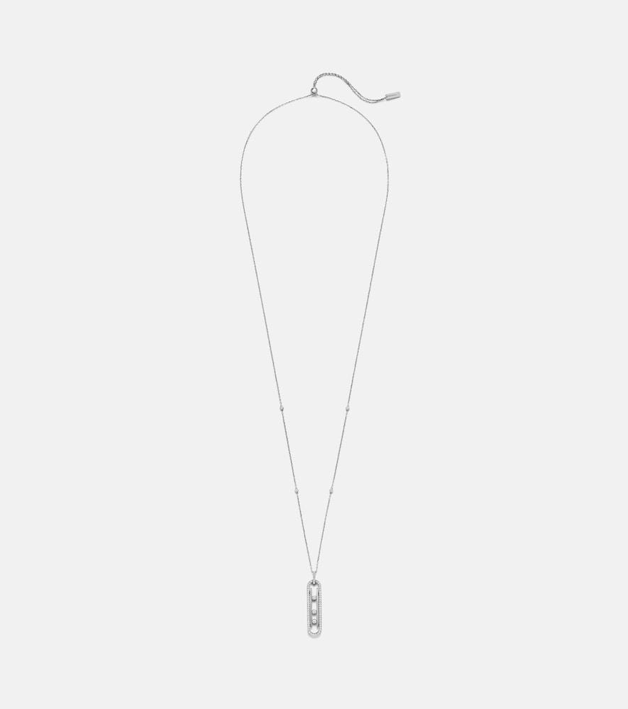 messika move 10th 18kt white gold pendant necklace with diamonds