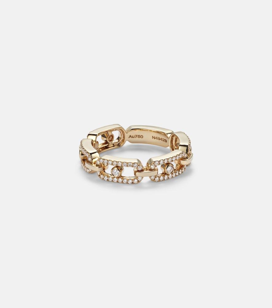 messika move link 18kt gold ring with diamonds