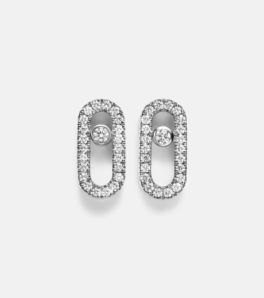 messika move uno 18kt white gold earrings with diamonds
