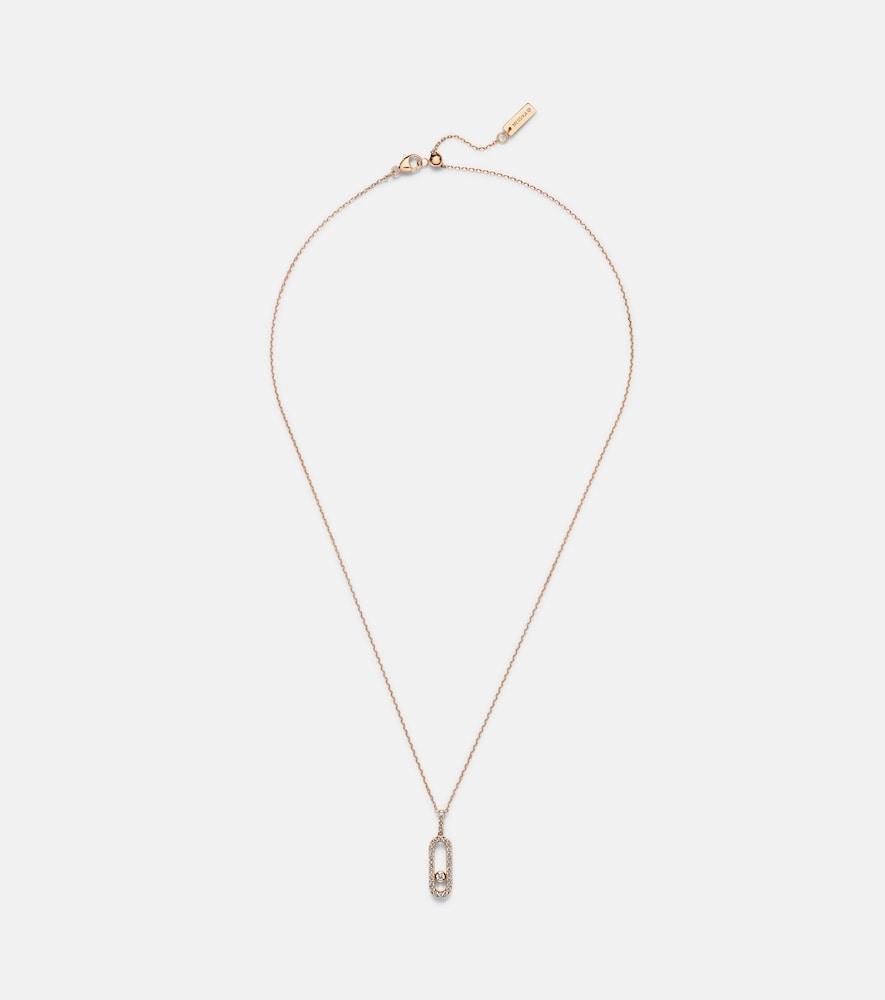 messika move uno large 18kt rose gold necklace with diamonds
